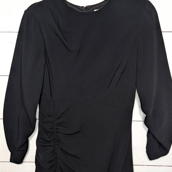 Cinq a Sept Natalia Gathered Ruched Mini Party Cocktail Dress Black Women's 4 - Picture 5 of 11